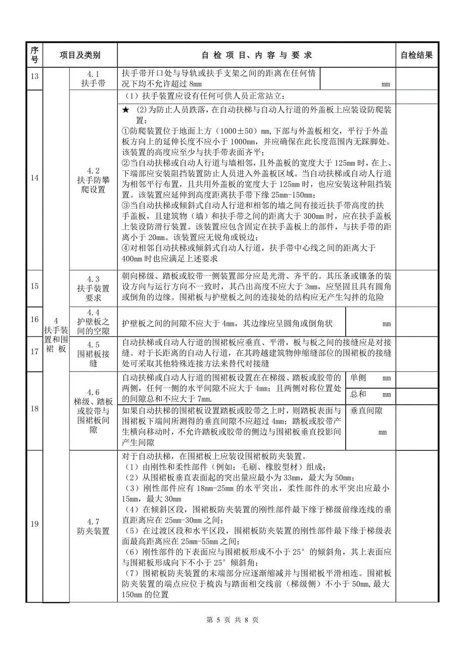 自动扶梯和自动人行道()自检报告_第5页