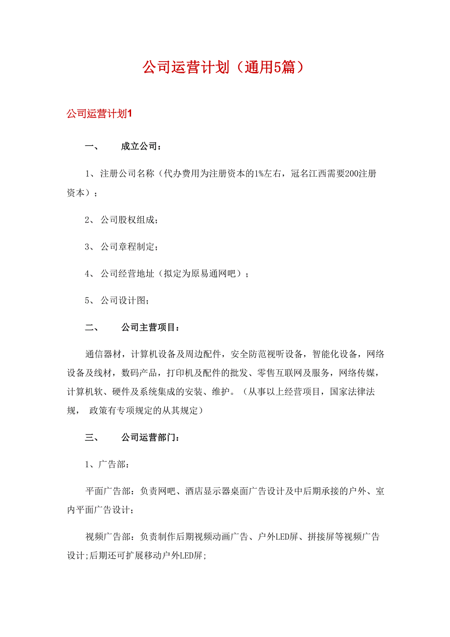 公司运营计划_第1页