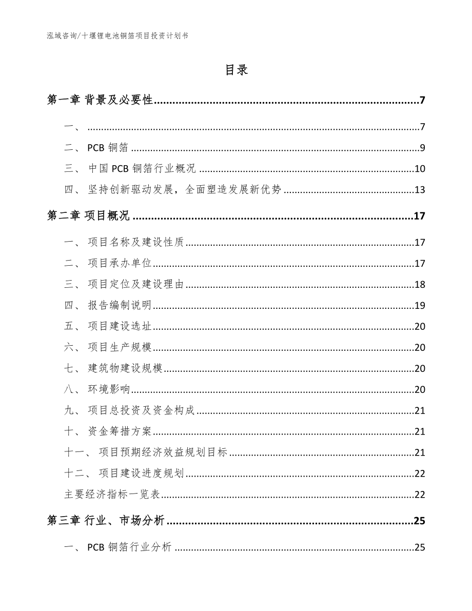 十堰锂电池铜箔项目投资计划书范文_第2页