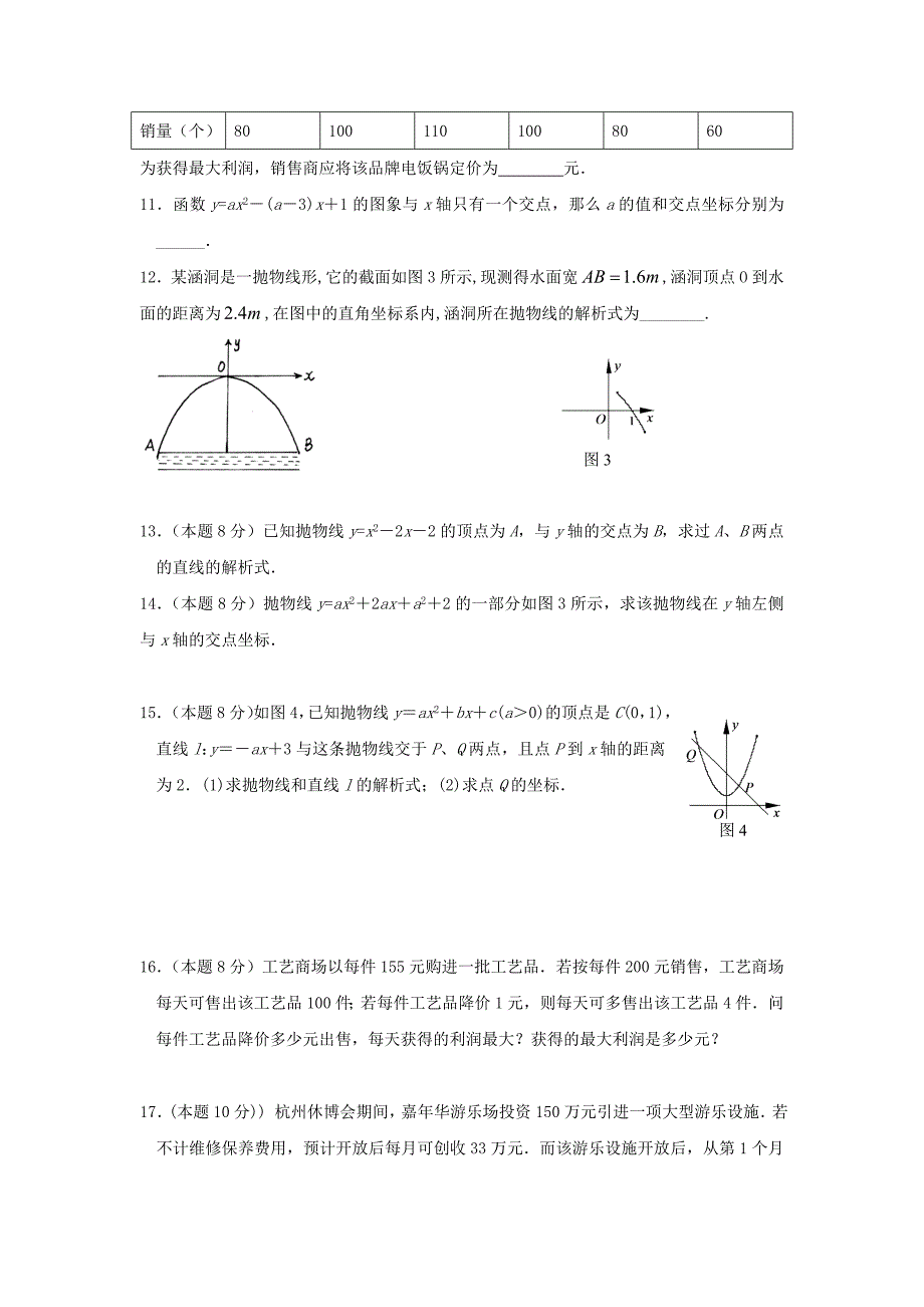 初中数学二次函数专题经典练习题(共5页)_第2页