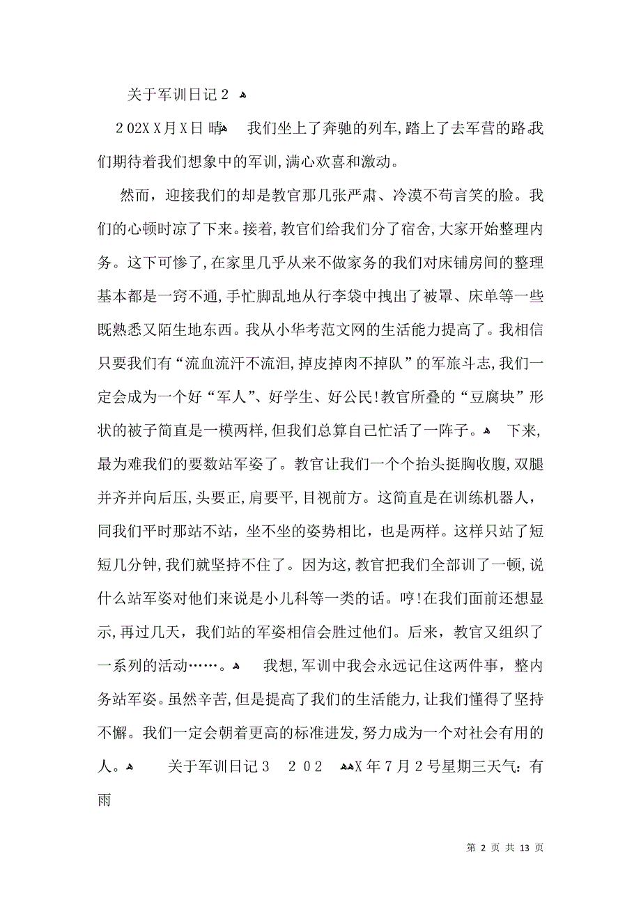 关于军训日记荐_第2页