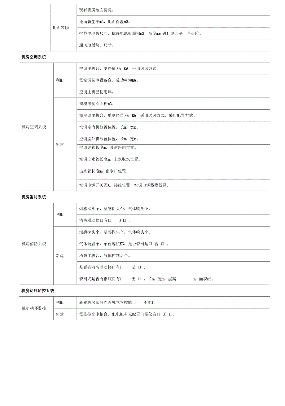 机房建设现场勘查表正式版_第4页