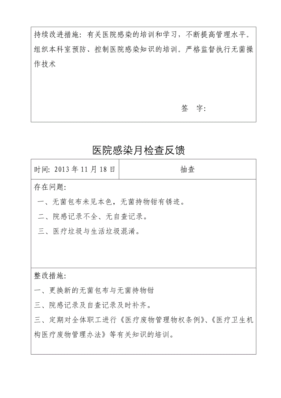 【优质】医院感染质量检查反馈记录登记_第3页