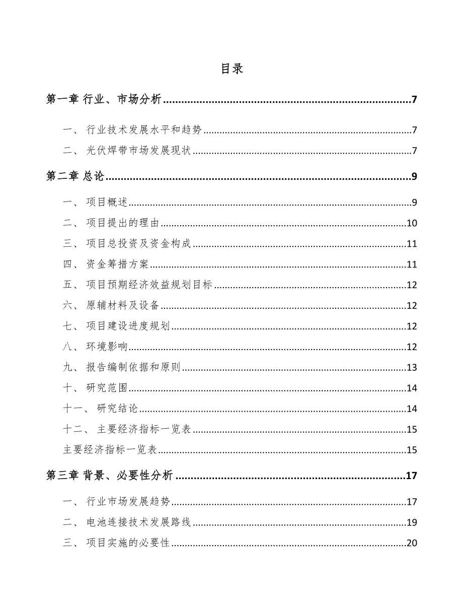 杭州光伏焊带项目可行性研究报告_第1页