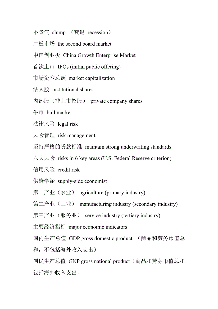 有用的金融词汇翻译汇总_第1页