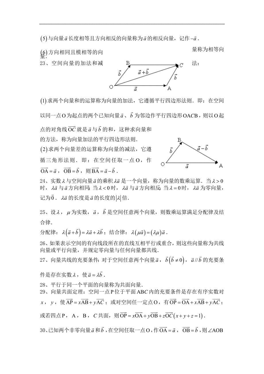 人教A版高中数学选修2-1知识点总结.doc_第5页