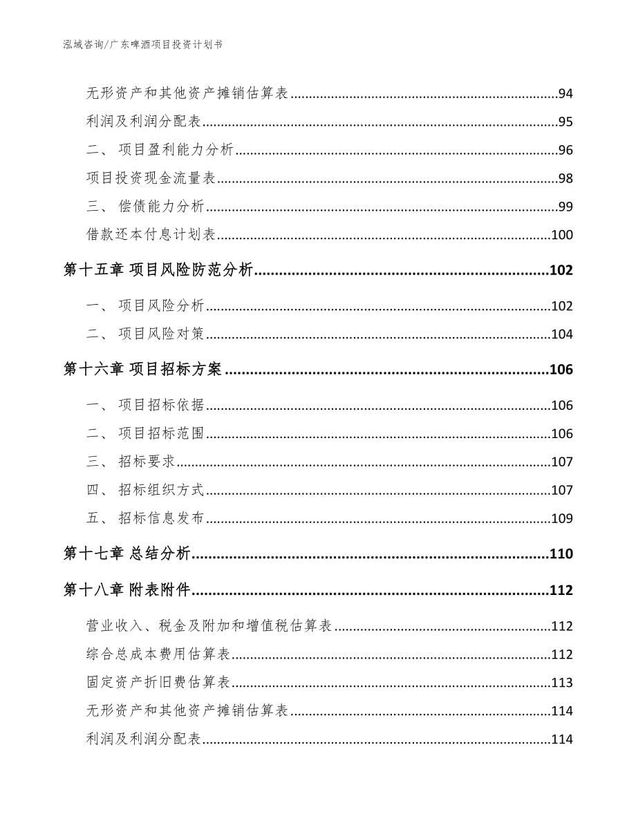 广东啤酒项目投资计划书_范文模板_第5页