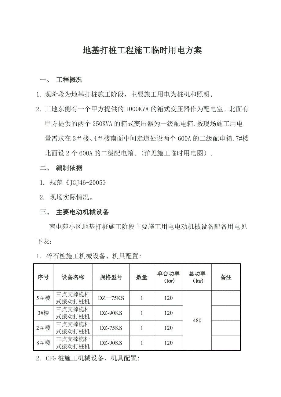 打桩施工临时用电方1_第1页