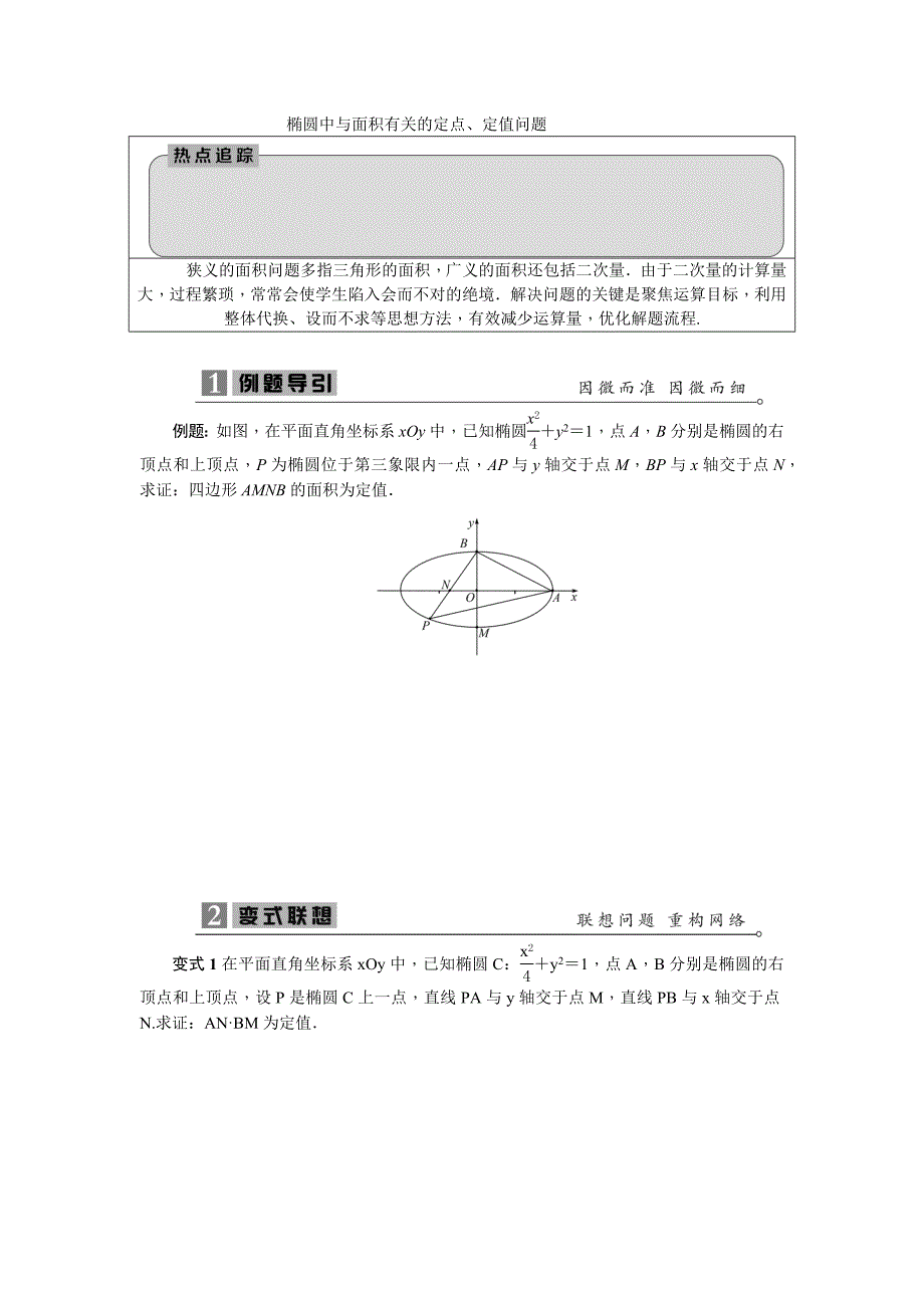 椭圆中与面积有关的定点专题_第1页