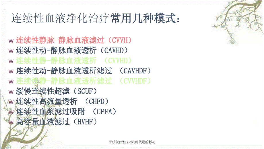 肾脏代替治疗对药物代谢的影响课件_第4页