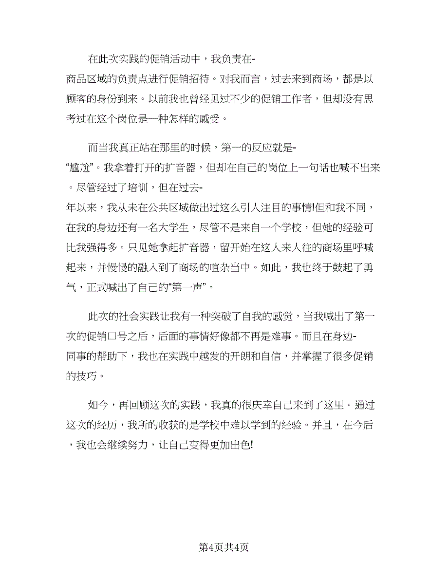 2023促销员工作总结报告及心得体会（二篇）.doc_第4页