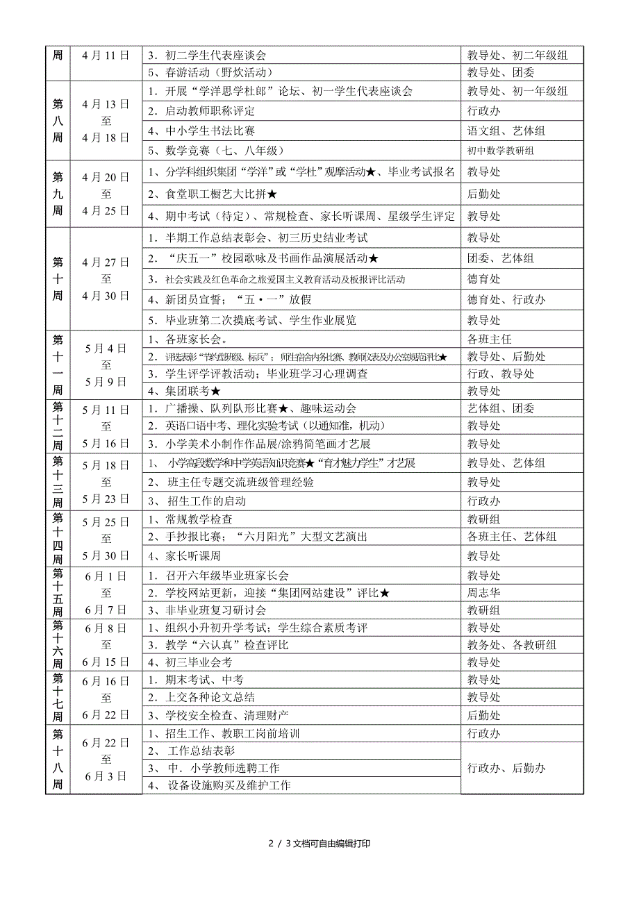 二OO八年季工作行事历_第2页