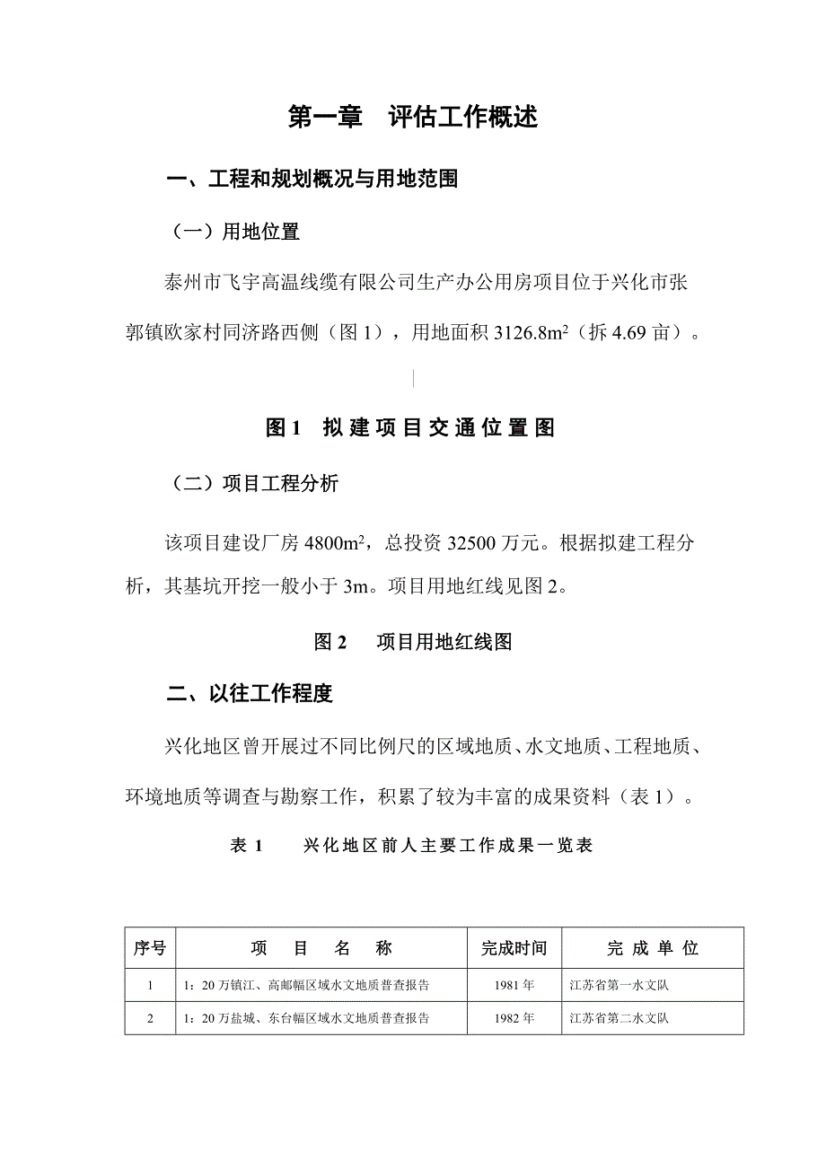 泰州市飞宇高温线缆有限公司生产办公用房项目地质灾害危险性评估报告.docx_第1页