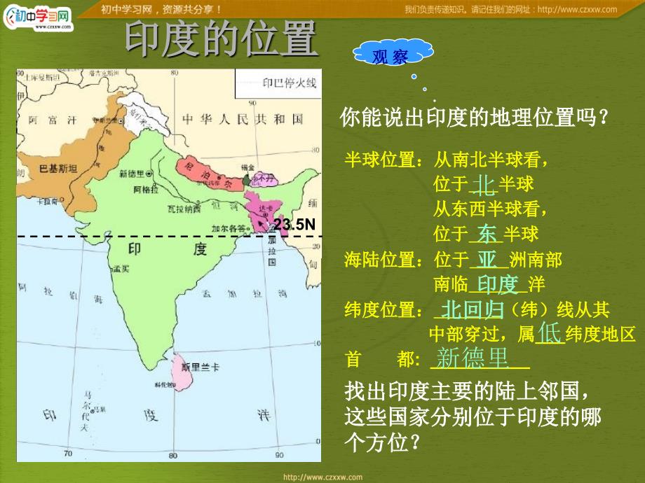 广东省珠海九中地理：73《印度》课件（人教新课标七年级下）_第5页