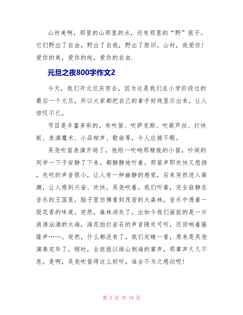 元旦之夜800字作文2022_第3页