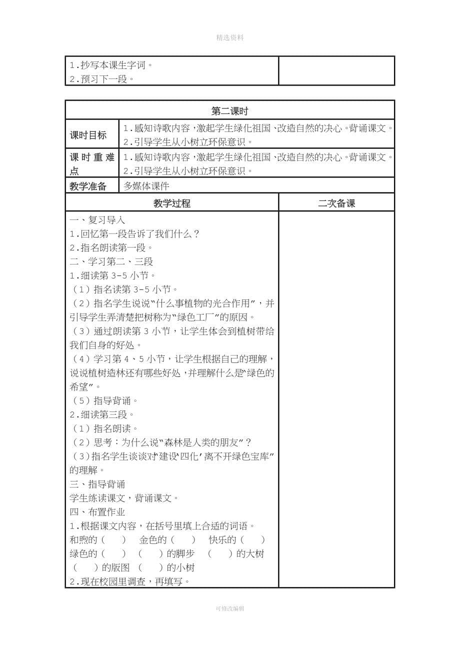 苏教版小学语文四年级下册全册教案【电子备必备】.doc_第5页