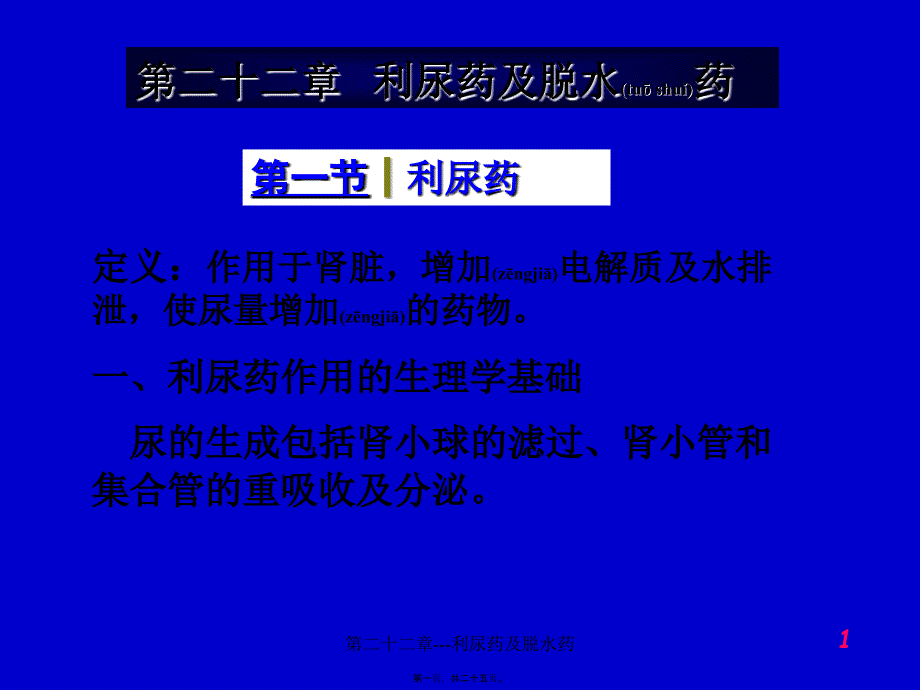 第二十二章---利尿药及脱水药课件_第1页