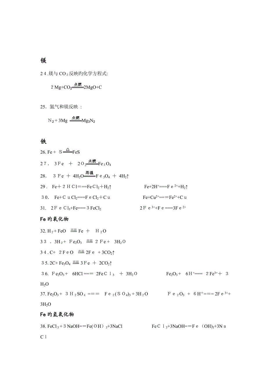 金属常见的化学方程式_第4页