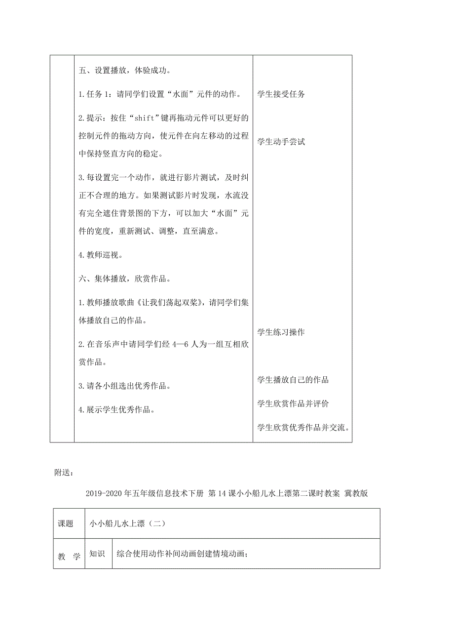 五年级信息技术下册 第14课小小船儿水上漂第一课时教案 冀教版_第4页