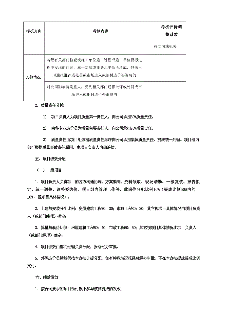 造价咨询公司绩效提成方案-2018修订版_第4页