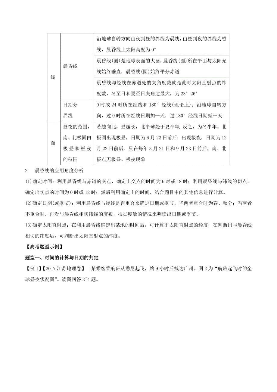 【最新】高考地理考纲解读突破：专题03地球运动及其地理意义教学案_第5页