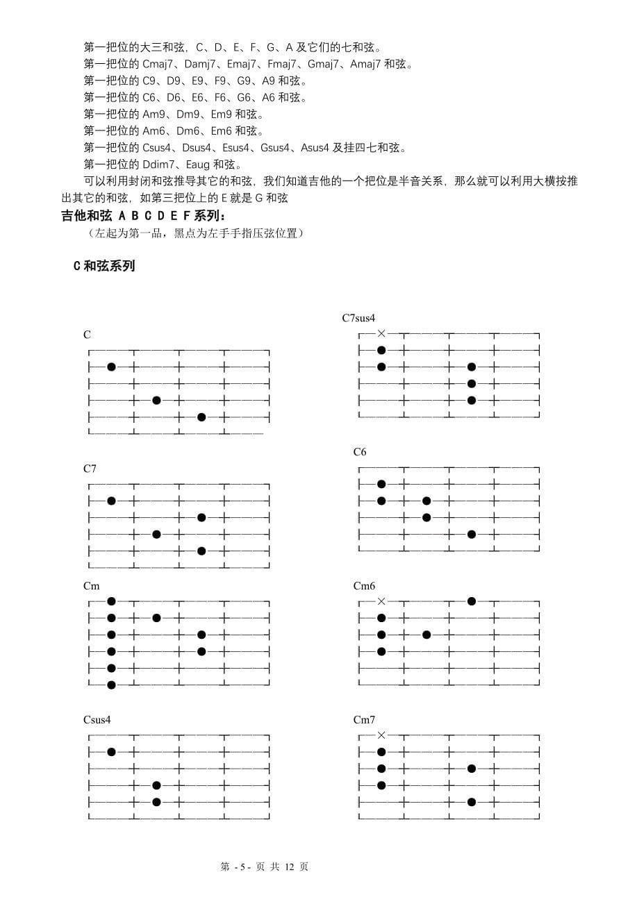 吉他和弦指法图(CDEFGAB系列大全)_第5页