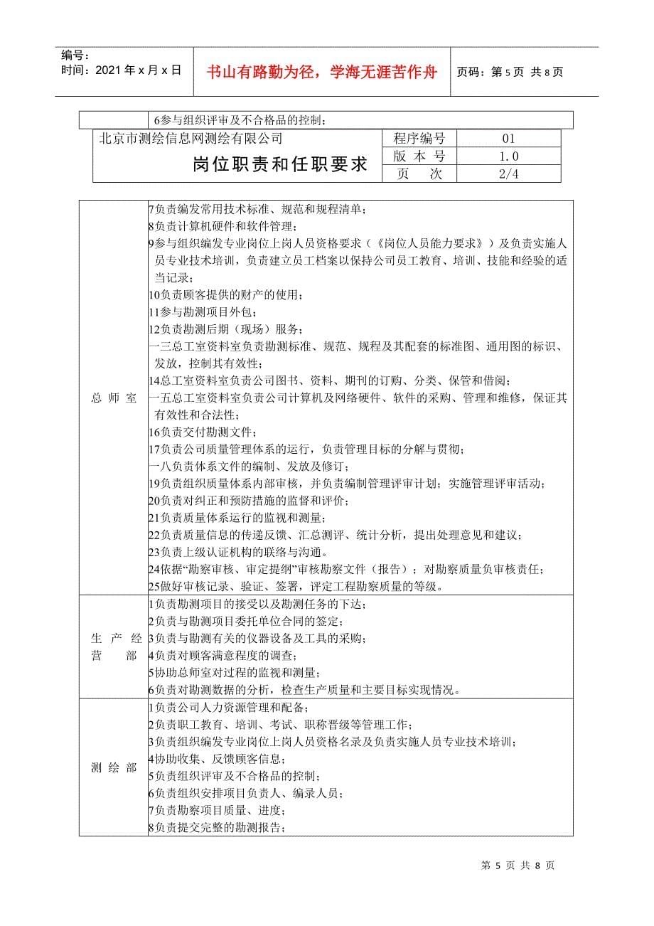 信息网测绘公司各岗位职责及任职要求_第5页