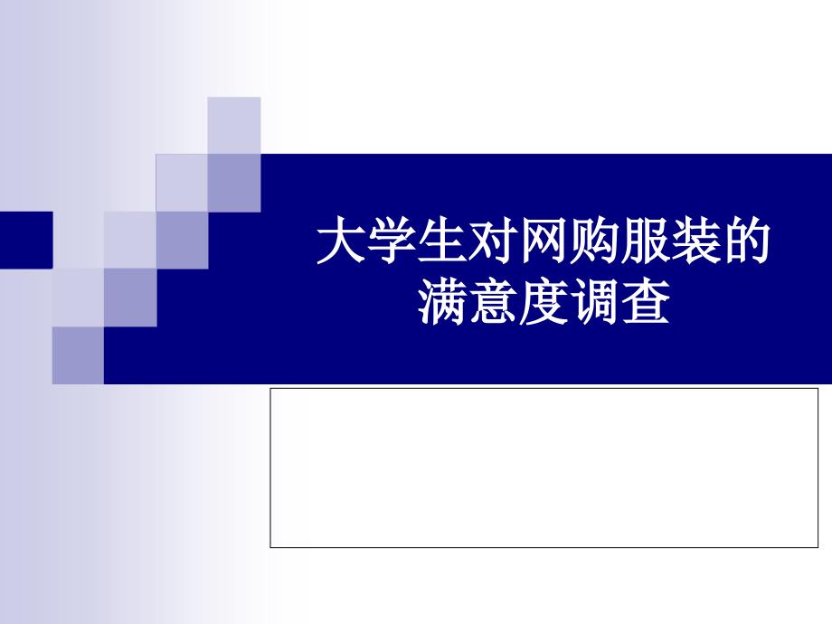 大学生对网购服装的满意度调查_第1页