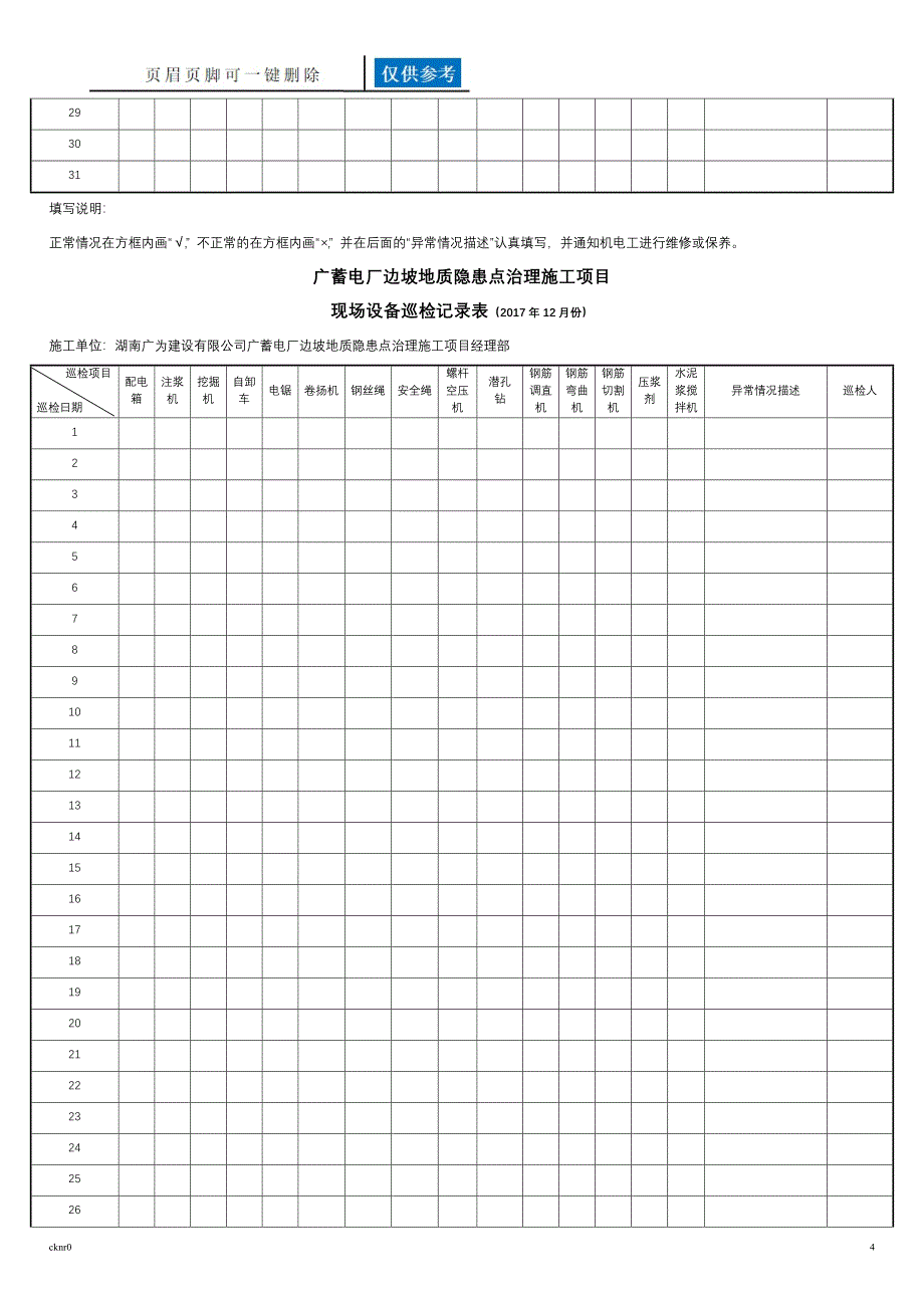 设备日常巡检记录表格图表相关_第4页