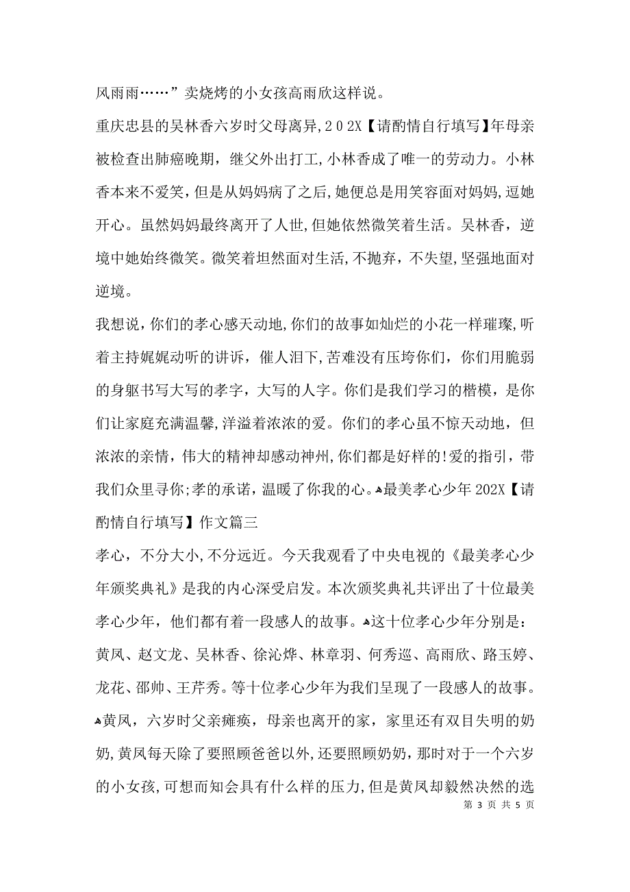 最美爱心少年的作文_第3页