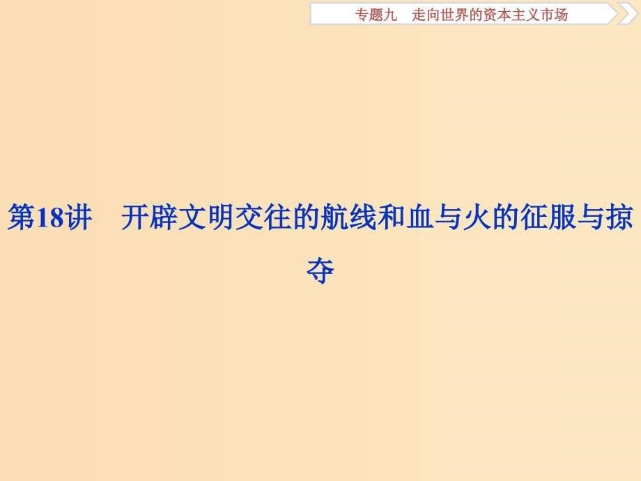 2019版高考历史一轮复习 专题9 走向世界的资本主义市场 第18讲 开辟文明交往的航线和血与火的征服与掠夺课件 人民版.ppt_第5页