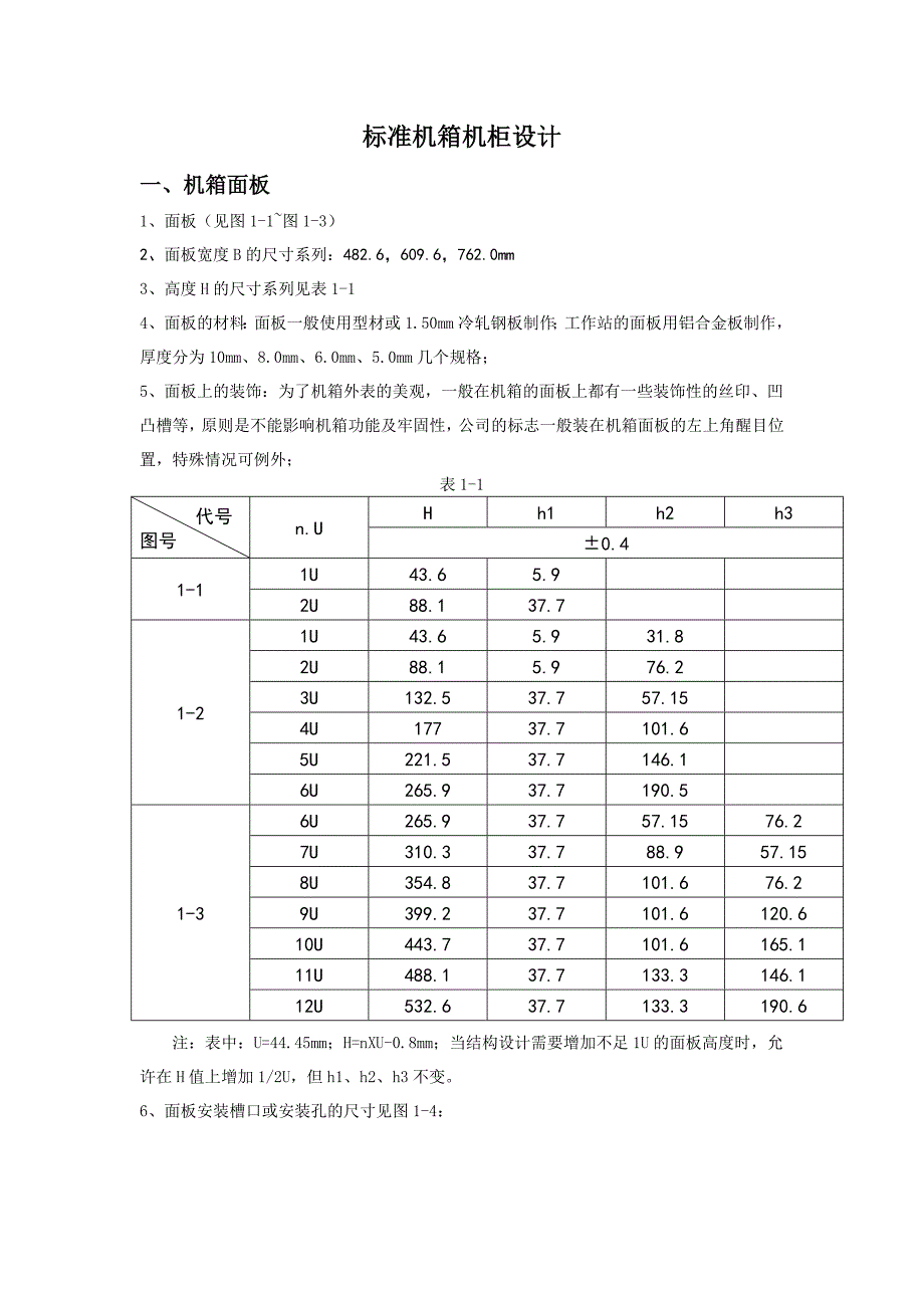 标准机箱机柜设计_第1页