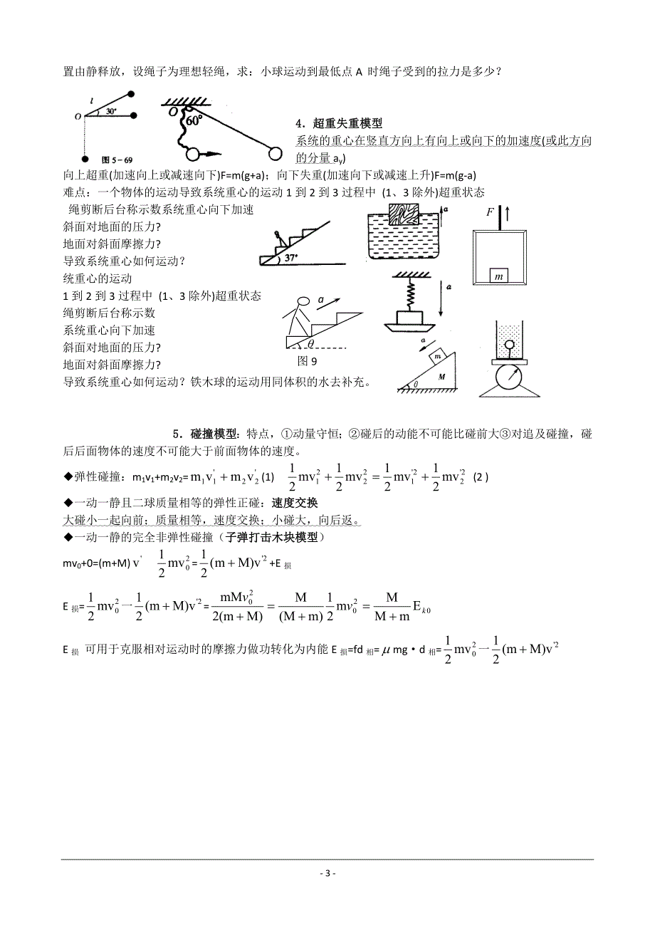 高中物理力学模型及分析_第3页