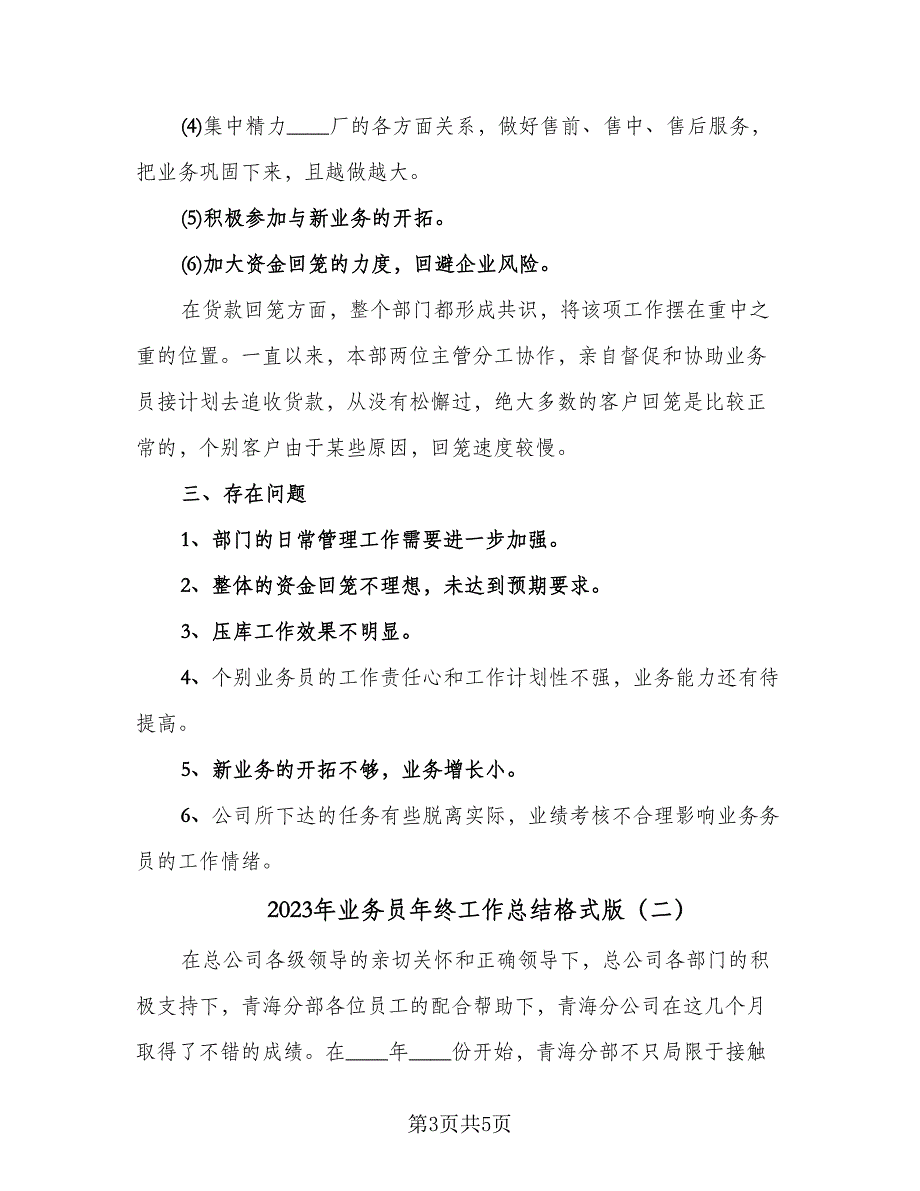 2023年业务员年终工作总结格式版（2篇）.doc_第3页