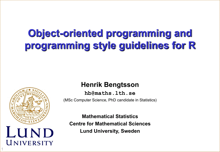 OBJECTORIENTED PROGRAMMING IN [R]_第1页