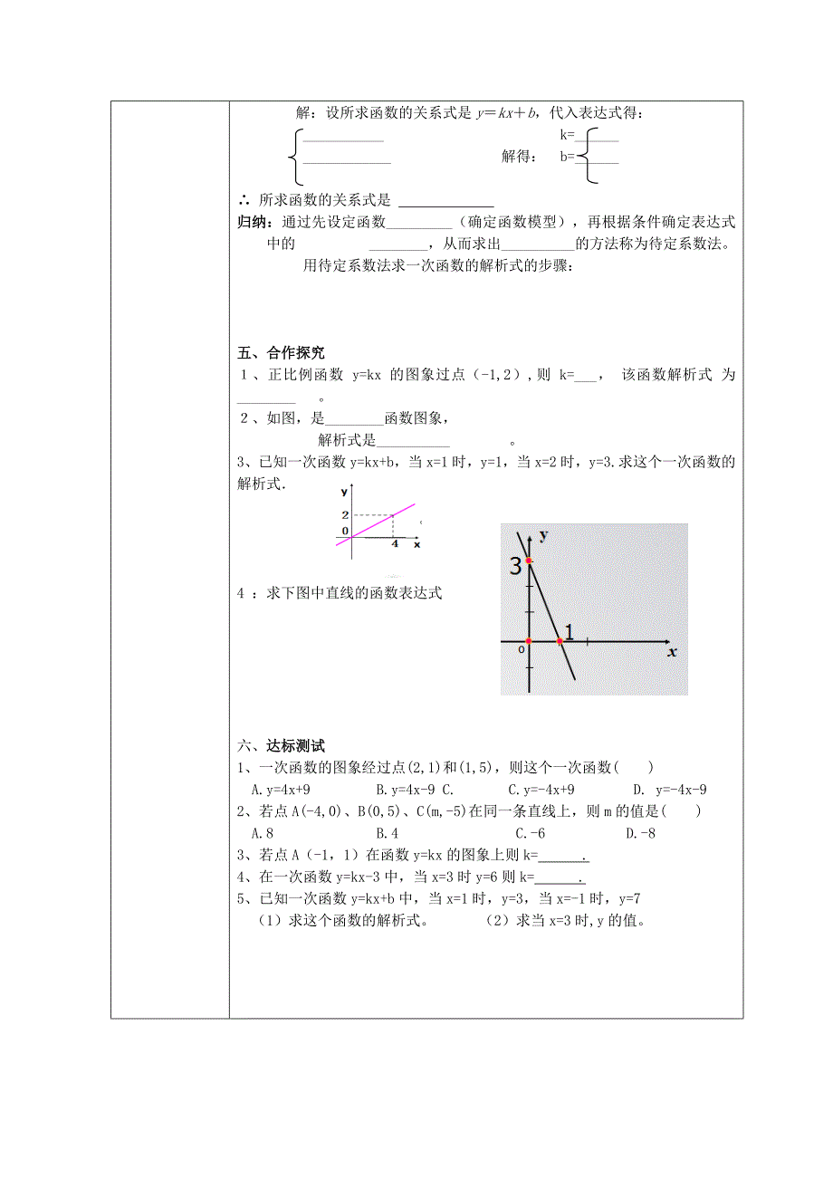 用待定系数法确定一次函数的表达式_第2页
