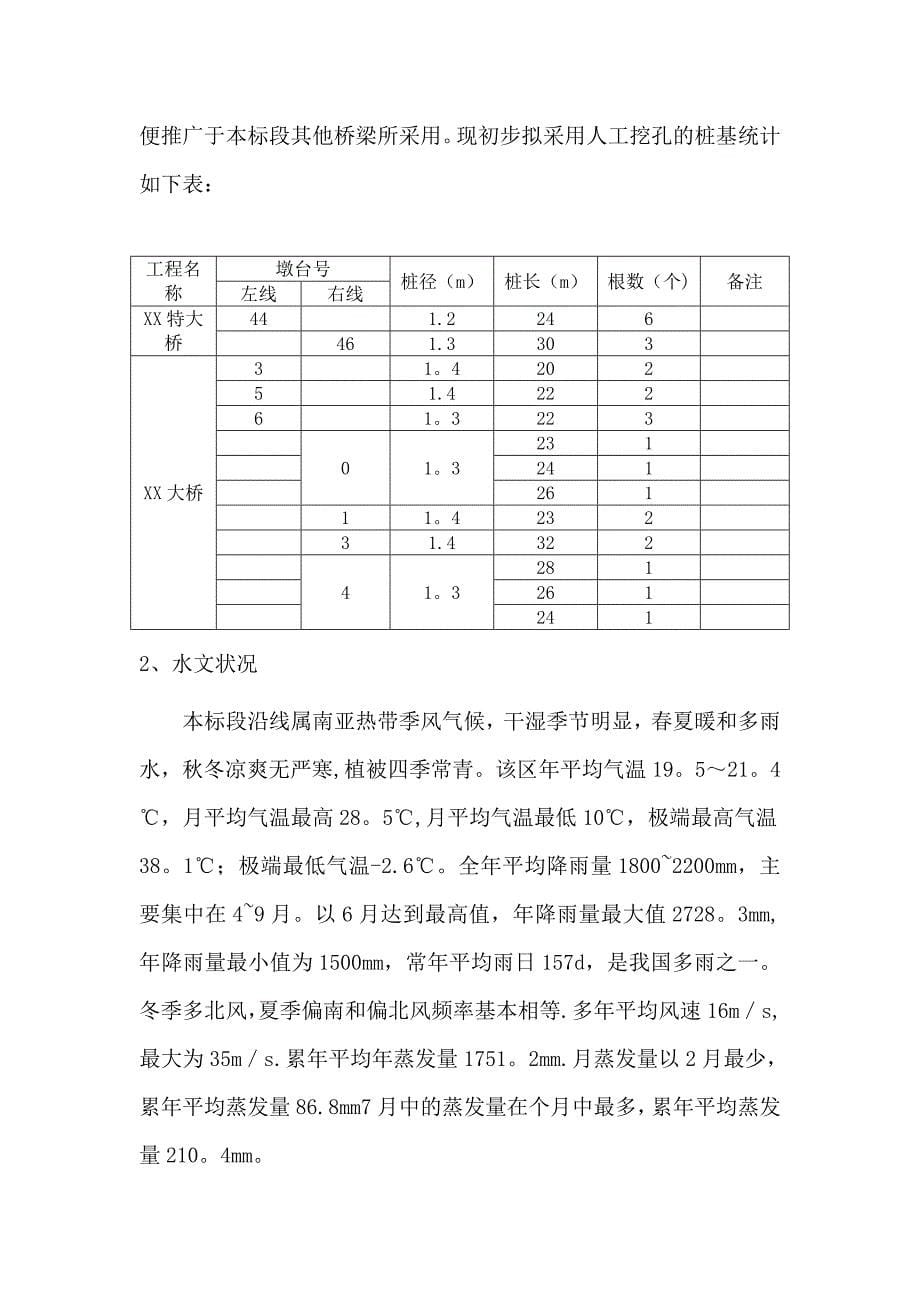 【建筑施工方案】高速公路特大桥陡峭山坡处挖孔桩基础施工方案_第5页