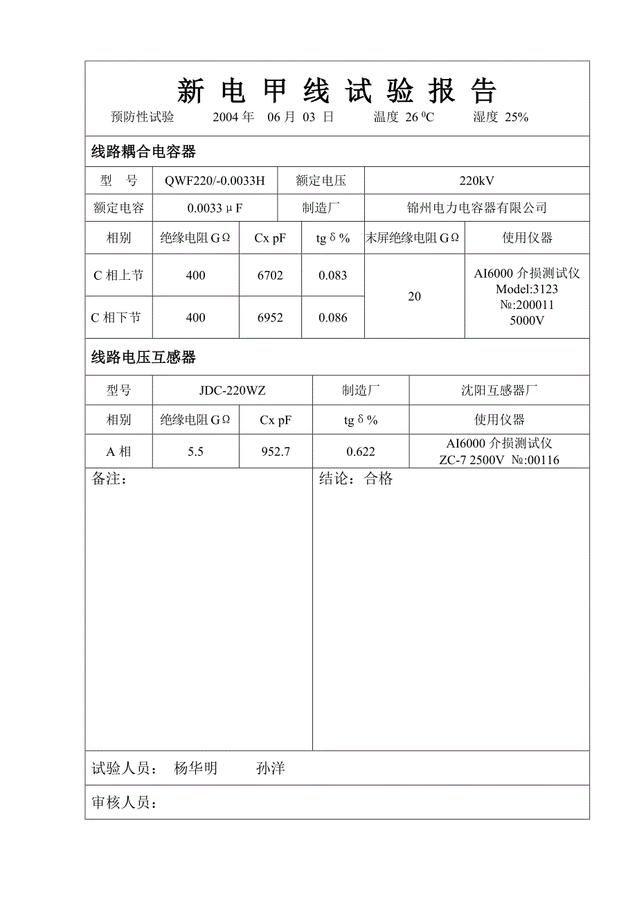 220KV线路及母线试验记录_第4页