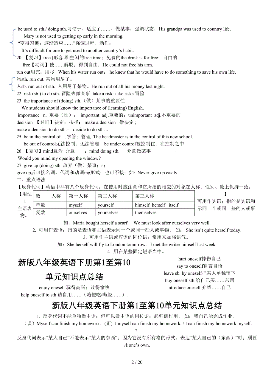 新版八年级英语下册第1至第10单元知识点总结.doc_第2页