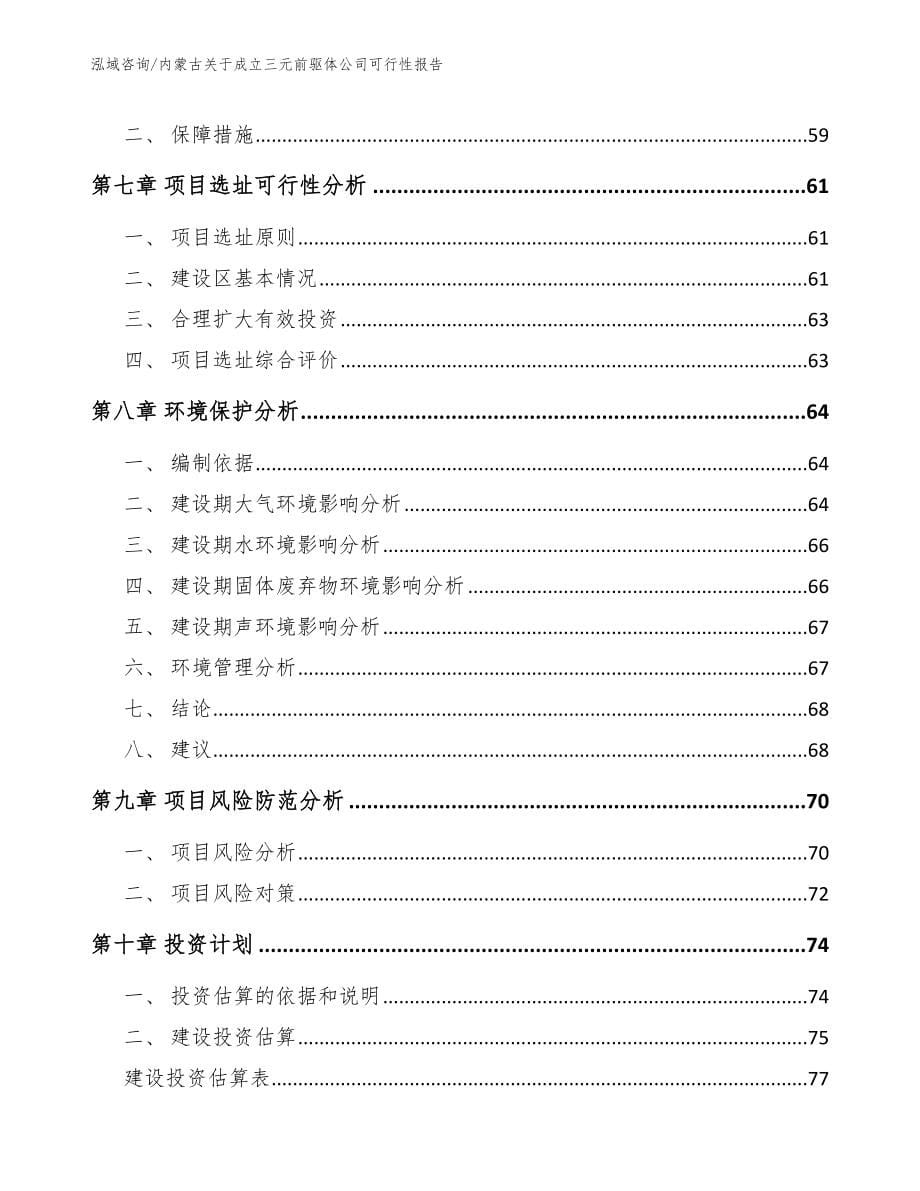 内蒙古关于成立三元前驱体公司可行性报告【模板】_第5页