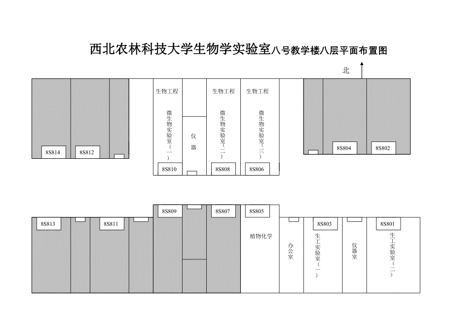 附表2西北农林科技大学生物学实验室八号教学楼十层平面布置图_第3页