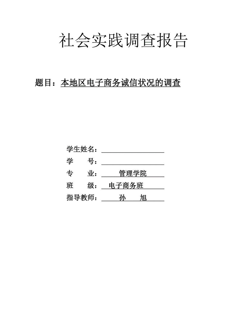 电子商务社会实践调查报告.doc_第1页