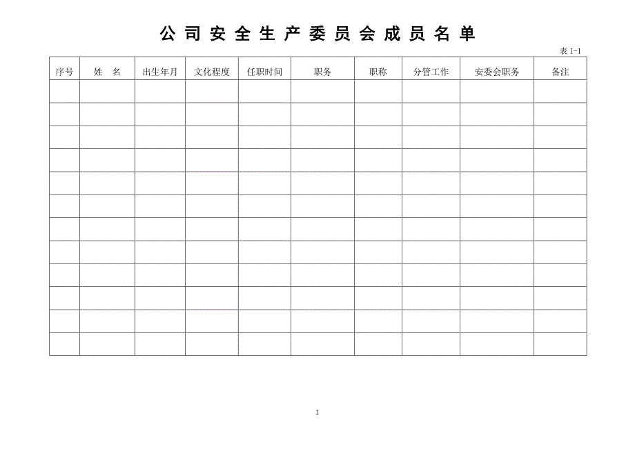 安全生产标准化台账记录(范本)_第2页