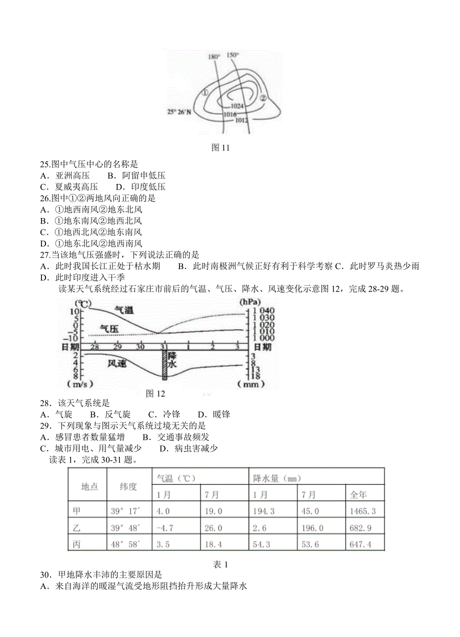 【精品】黑龙江哈三中高三第一次测试地理试题含答案_第4页