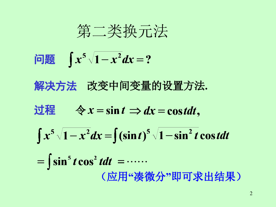 《高等数学》电子课件（自编教材）：第四章 第3节 第二类换元积分法_第2页