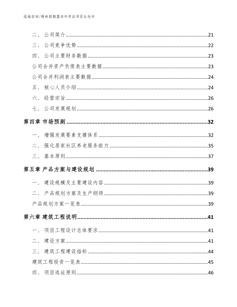 锡林郭勒盟老年用品项目企划书（模板范本）_第2页