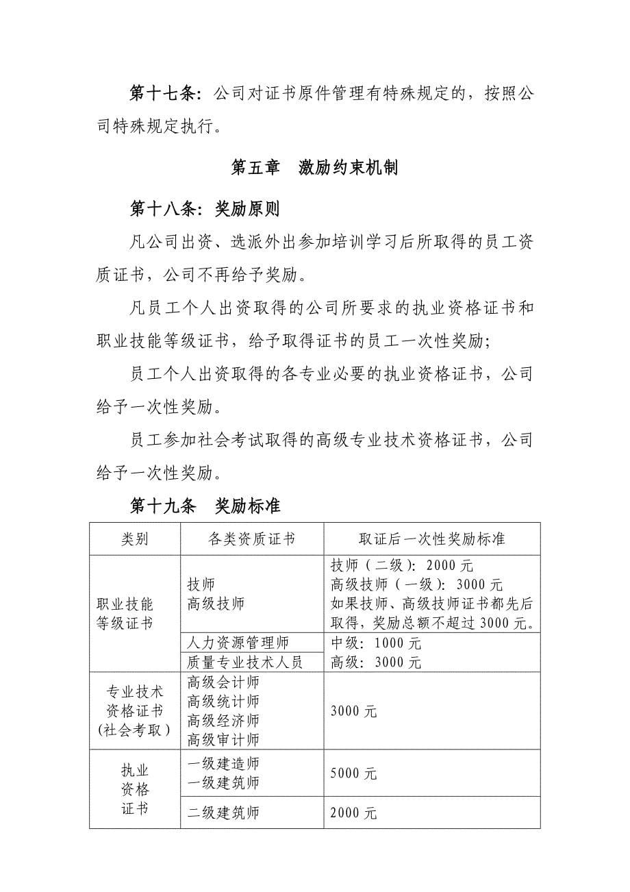 XXXX公司员工资质证书管理办法_第5页