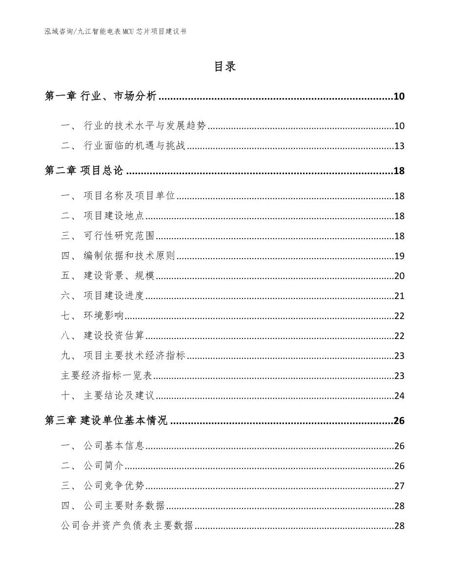 九江智能电表MCU芯片项目建议书（范文参考）_第2页