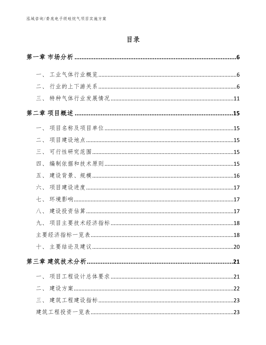 娄底电子级硅烷气项目实施方案模板_第1页