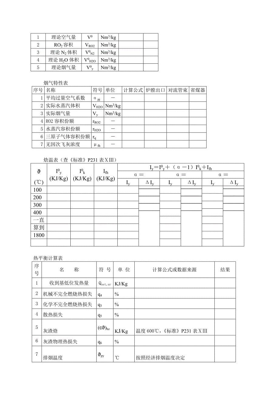 锅炉原理任务书指导书_第5页